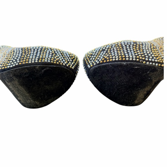 Breckelle’s Woman’s Black Studded Platform Pumps Crystal Stilettos Size 7 1/2 - Picture 3 of 10